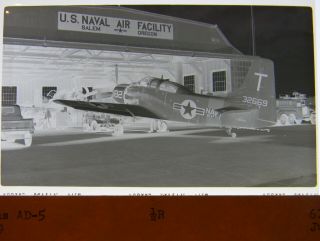 1957 Vintage Black & White Negative & Photo Navy Douglas Ad - 5 Airplane