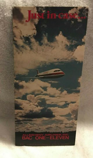 Allegheny Airlines Bac One - Eleven Safety Card Bac 1 - 11 Airline Safety Card 1977