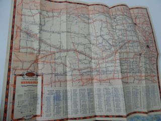 c.  1930s EN - AR - CO Nebraska Folding Road Map National Refining Co.  ENARCO Vintage 3