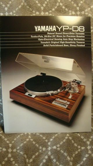 1978 Yamaha Yp - D8 Turntable Stereo 3 Page Brochure Pamphlet Booklet With Specs
