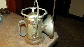Vintage Antique Miner Lamp 1937 Delta Powerlite Lantern Railroad Twin Flashlight