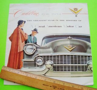 1954 Cadillac Full Line Color Folder Brochure W/ Eldorado Convertible Limo Xlnt