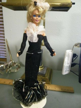 Vintage Barbie Doll In Black Evening Dress