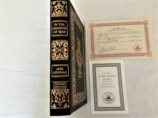 Easton Press,  In The Shadow Of Man,  Jane Goodall,  Signed,  Chimpanzee,  Like