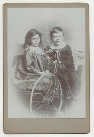Antique Bicycle Bike Photograph Photo 1890s Children Transportation Bikes Cycle
