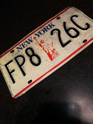 Vintage York Statue Of Liberty License Plate Single Expired