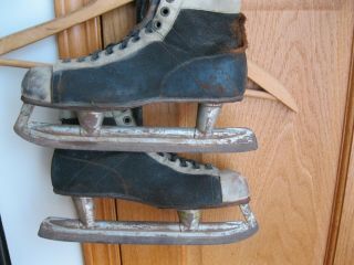 Christmas Decor - Vintage Ice Skates Worn & Rusty Picture With A Sled