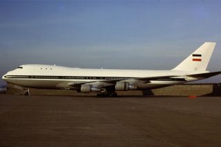 35mm Colour Slide Of Iranian Air Force Boeing 747 - 131 Ep - Nhd In 1983
