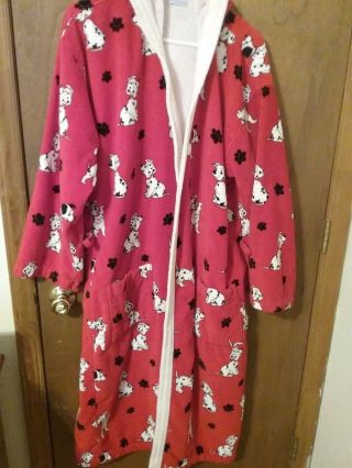 Disney 101 Dalmatians Hooded Bathrobe Dressing Gown Robe One Size Fits All Vtg
