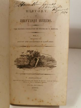 History Of British Birds.  Thomas Bewick.  1797 - 1804.  First Edition Set.  2 Vols 3