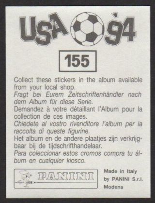 1994 Panini World Cup USA ' 94 International Stickers 155 Pontus Kamark Sweden 2