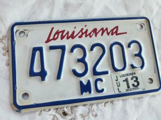 2013 Current Style Louisiana Motorcycle License Plate