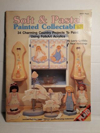 Soft & Pastel Painted Collectibles Toll Painting Vintage Craft Book Plaid 8471