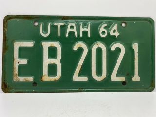 Old Rat Rod Barn Find Antique Automobile Vintage 1964 Utah License Plate Eb 2021