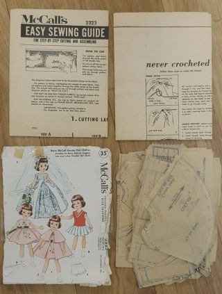1959 VINTAGE McCALLS SEWING PATTERN 2323 Betsy McCall Lingerie Lou DOLL CLOTHES 3