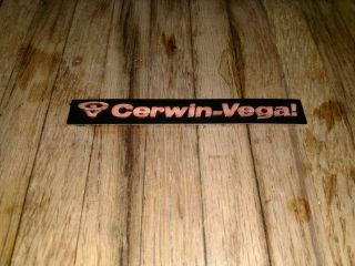 Cerwin Vega At Series Speaker Grill Badge/logo / Blk W Red Letters / 3.  75 " Long