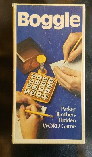 Boggle Parker Brothers Hidden Word Game Vintage Board Wooden Tiles 1976 Edition