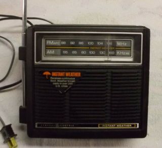 Vintage General Electric Ge Instant Weather Am Fm Radio Model 7 - 2841a