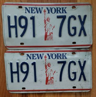 York Ny Statue Of Liberty License Plate Front & Rear