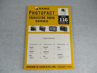 Sams Photofact Transistor Radio Series Tsm 116