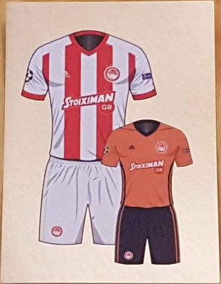 502 Olympiakos Kit 2017/2018 Topps Uefa Champions League Stickers Foil Shiny