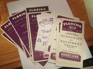 15 Atlantic Coast Line Florida Railroad Schedules And Booklets