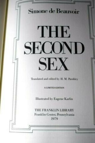 The Second Sex Simone - De Beauvoir Signed - Franklin Library - Near 3