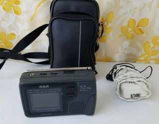 Vintage Rca 16 - 3054 Portable Vhf/uhf Color Battery Powered Tv 2.  3 " W/power Sup.