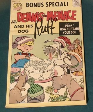 Vintage Comic Book 1965 Dennis The Menace & Ruff Bonus Special
