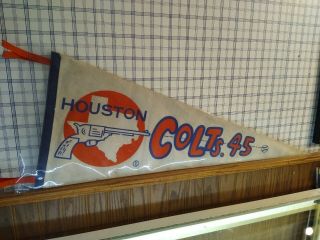 Circa 1962 Houston Colt 45s Pennant With Incorrect Team Name: " Colts.  45 "