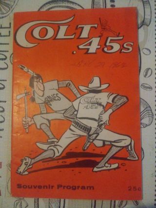 1963 Houston Colt.  45s V Atlanta Braves Souvenir Program Rare