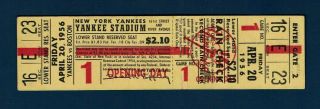 Mickey Mantle Career Homerun 124 Full Ticket 4/20/56 Opening Day 1956
