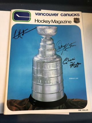 1970 Vancouver Canucks La Kings 1st Nhl Hockey Program Stanley Cup Autographed