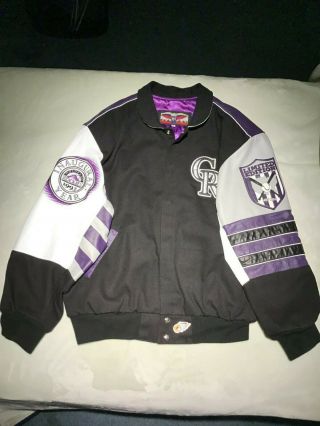 Collectors 1993 Colorado Rockies Inaugural Year Sports Leather Jacket