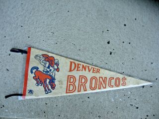 Rare Vintage Full Size Denver Broncos Early Afl Pennant (1960 