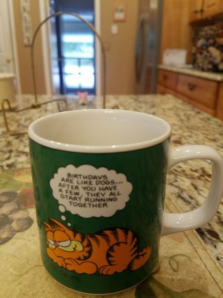 Vintage Enesco ©1978 Garfield By Jim Davis Birthdays Are Like Dogs Coffee Mug