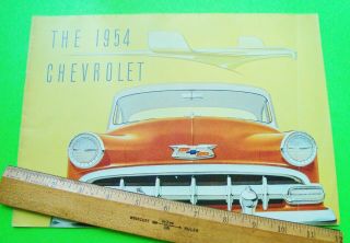 1954 Chevrolet Big Dlx Color Brochure 20 - Pg Bel Air Convertible Woody Wagon Vg,