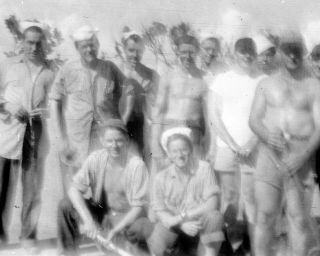 Vintage Photo: Navy Sailors Men Male Party Shirtless Military 40s 40 