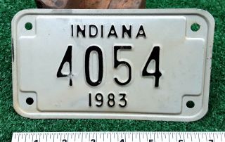 Indiana - 1983 Motorcycle License Plate - Low Number