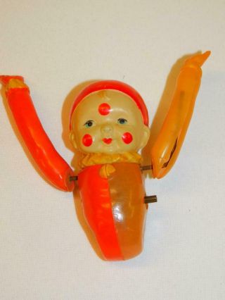 Vintage 1940 ' s Occupied Japan Celluloid Wind Up Child Clown Toy - No Key or Legs 2