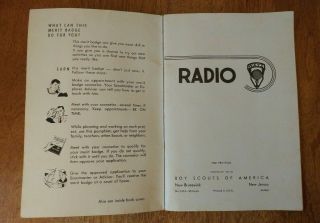 Vtg BSA Boy Scouts Radio Merit Badge Book Printed 1960 Copyright 1947 Bob Hope 3