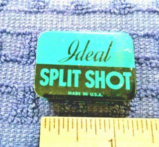 Vintage Ideal Split Shot B Split Shot Fishing Tin With Slide Lid Small Thin Tin.