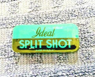 Vintage Slide Lid Fihing Tin - Ideal Split Shot Bb Split Shot Aquamarine,  Black