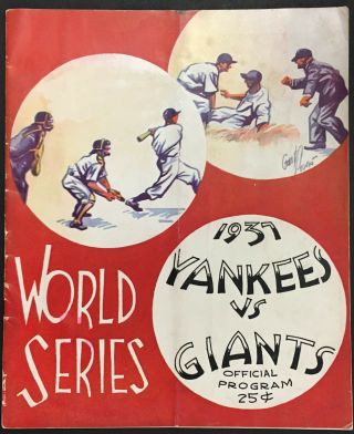 1937 World Series Program Polo Grounds York Yankees Vs Giants Mlb Baseball