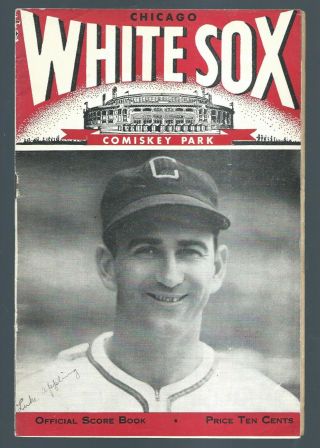 1947 Chicago White Sox Vs Cleveland Indians Baseball Program Scored Scorecard