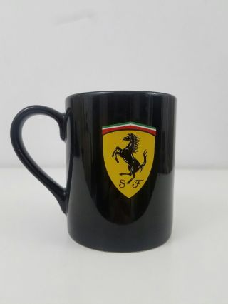 Ferrari Coffee Mug Black Classic Scuderia Logo Signature Scudetto Horse Ceramic