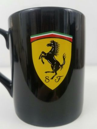 Ferrari Coffee Mug Black Classic Scuderia Logo Signature Scudetto Horse Ceramic 3