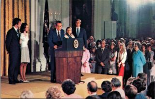 President Richard Nixon Resigns August 9,  1974 Vintage Postcard