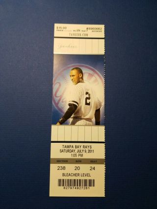 Derek Jeter 3000 Hit Ticket With Jeter Photo Image Hr Game Ny York Yankees