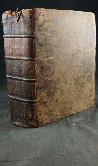 1676 Robertson,  Thesaurus Graecae Linguae,  Greek & Latin Lexicon Cambridge,  Calf